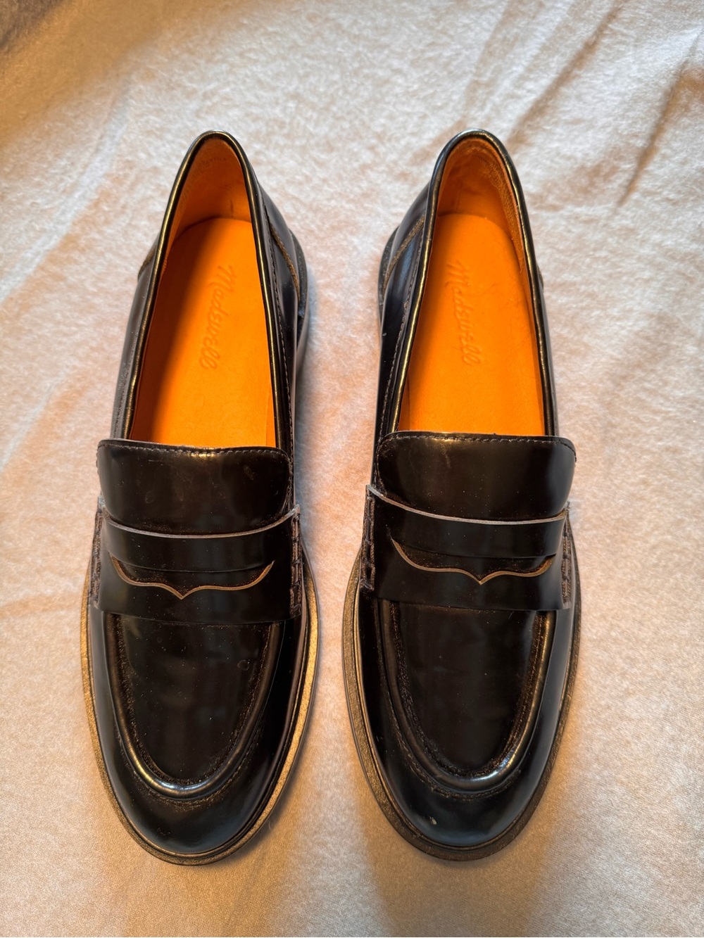 Madewell Black Leather Penny Loafers
